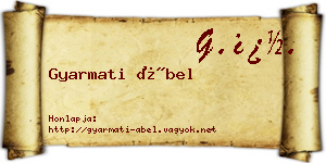 Gyarmati Ábel névjegykártya